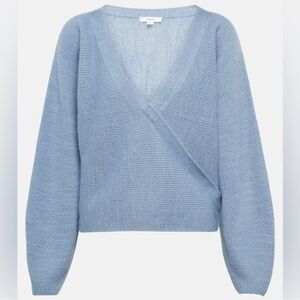 VINCE long-sleeve wrap-front wool-blend Sweater, Size L, Retail $971